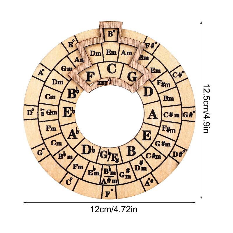Wooden Melody Tool Chord Wheel Guitar Tools Wooden Chord Tool Roundel Of Fifths Wheel Melody Tool For Notes Chords Key Signature