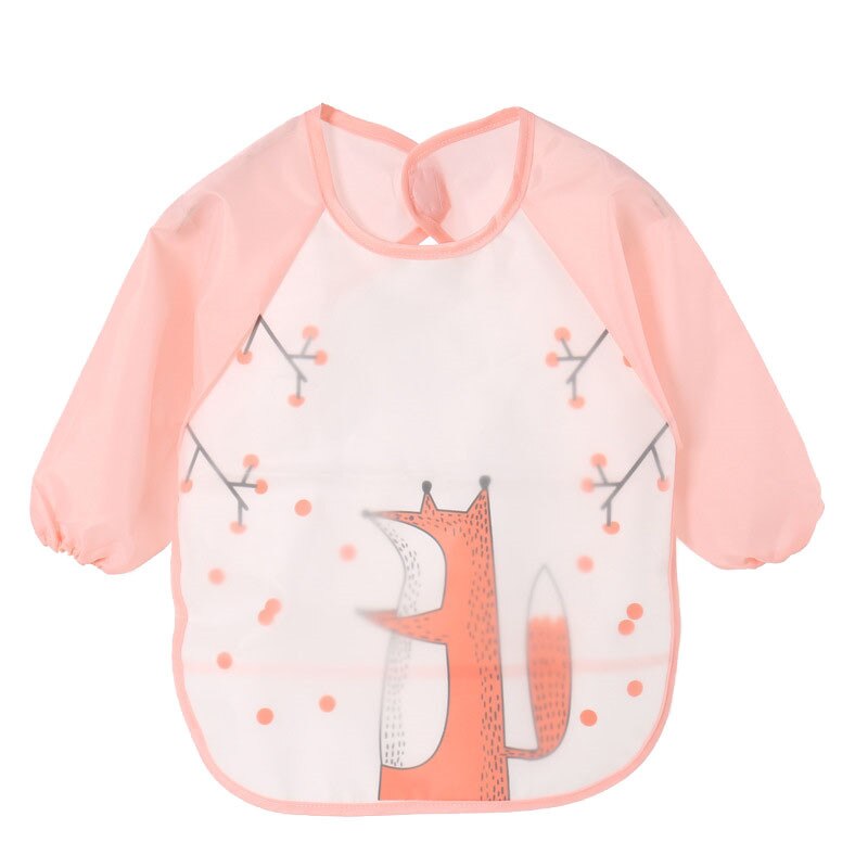 Warmom Waterdichte Baby Slabbetjes Baby Burp Doeken Lange Mouw Voeden Kiel Dieren Patroon Kinderen Tekening Voeden Accessoires
