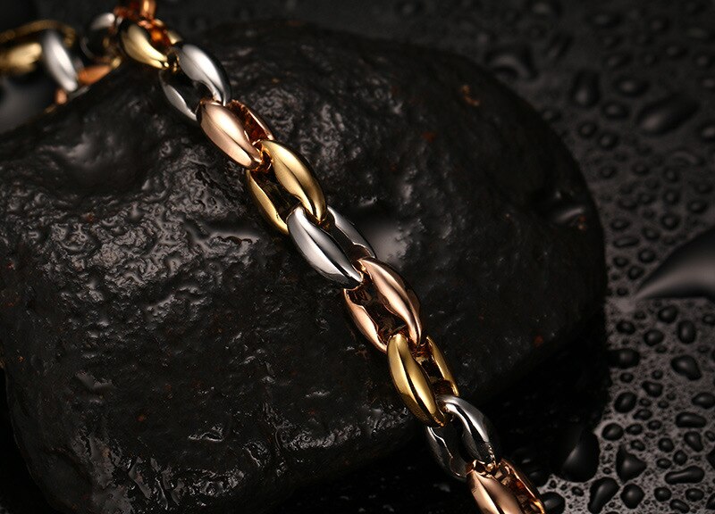 Ruiyi rustfrit stål  lb37 armring populært armbånd mand enkelt stål materiale uskallet ris kæde