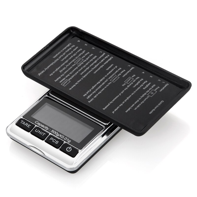 Digitaalinen taskuvaaka, tarkkuus 0.01g minikoru gramman vaaka , 6 yksikön muunnos minivaaka lcd-näytöllä, taara, automaattinen sammutus