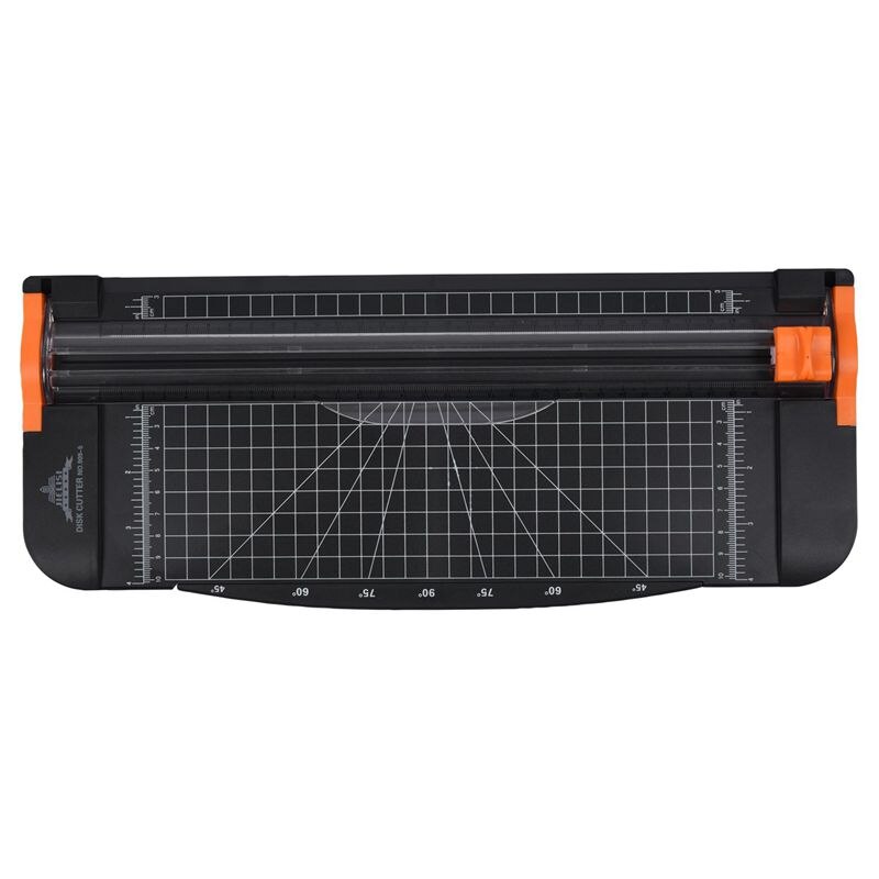 Jielisi 12 Inch A4 Paper Cutter Trimmer Zwart-Oranje Met Multi-Functie * Automatische Beveiliging Safeguard Wanneer Snijden *