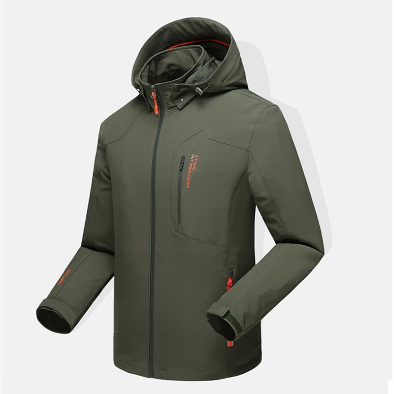 Mænd efterår forår softshell jakker camp fish trekking hike climb vandtæt åndbar oversize plus size mandlig frakke elastisk