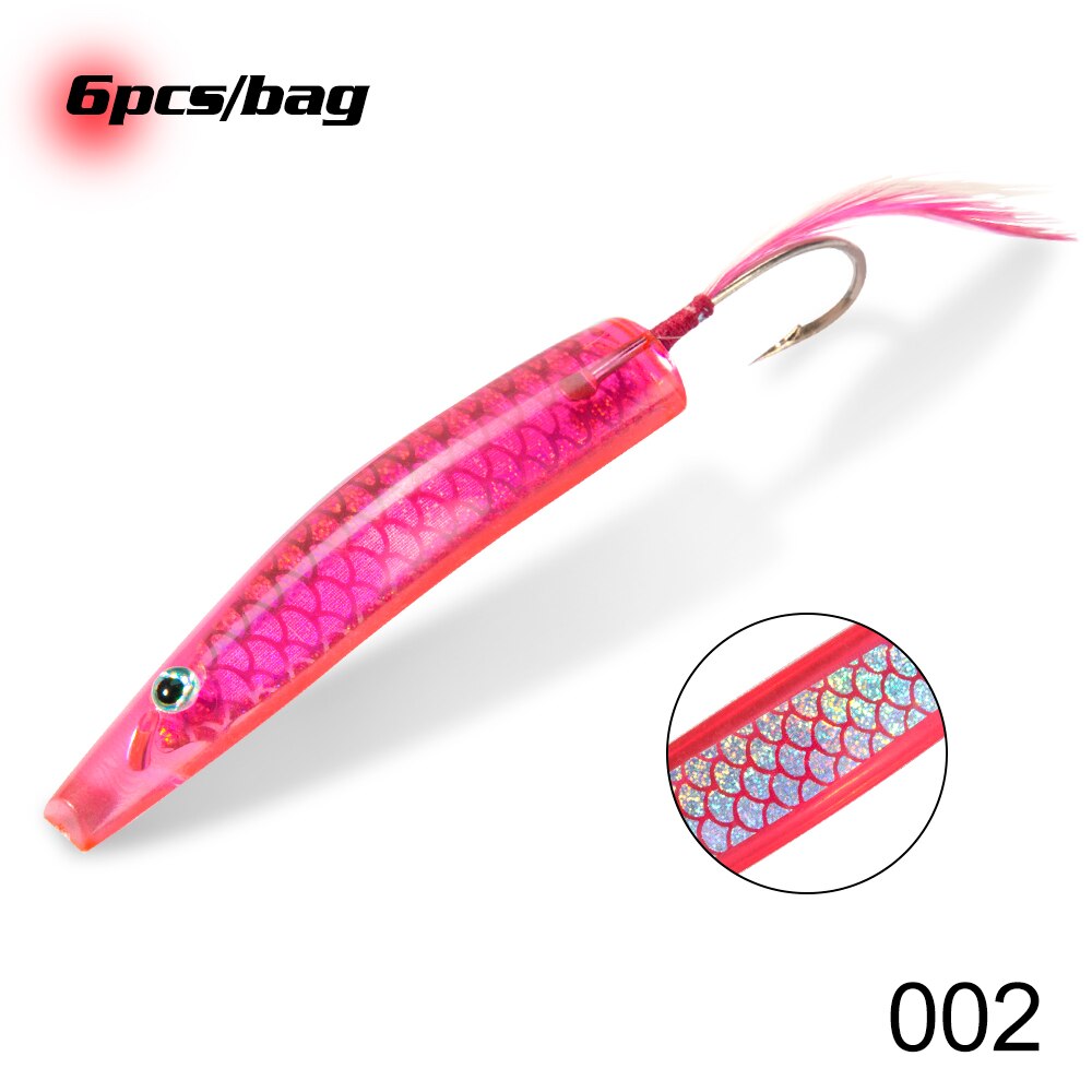 Hunthouse-cuchara de plástico duro para pesca, cebos de pesca para curricán, spinners, cuchara para Lucio, Surf Yumizuno, 45 y 60mm: Rojo / 60mm