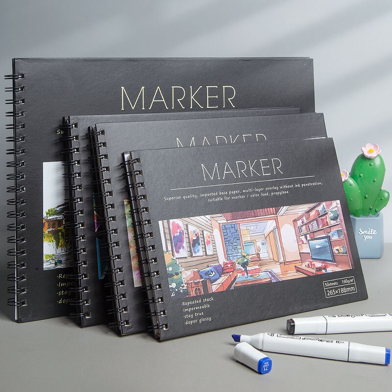 Thick Cover 16K/8K/A4 Art Marker Sketchbook 50 Sheet Blank Painting Drawing Graffiti Paper Sketch Pad Supplies School Stationery