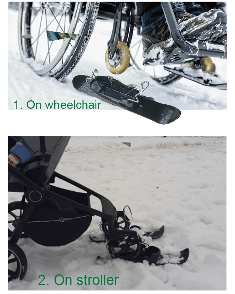 Skiplaat wielbladen slee skiplank strand skateboard fit kinderwagen loopfietsen gehandicapten rolstoel huisdierbuggy's