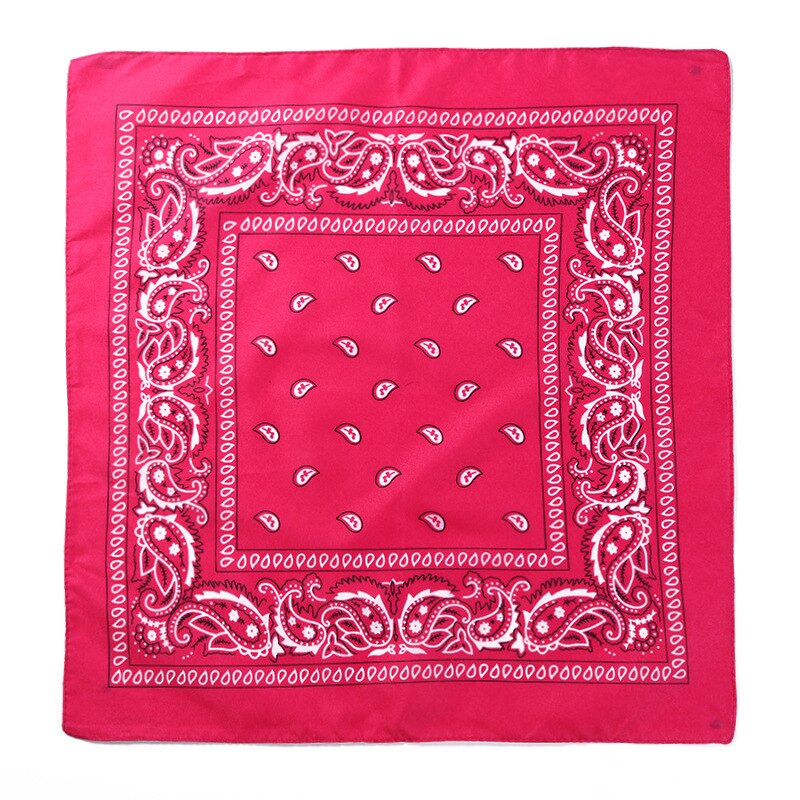 Foulard Bandana noir unisexe, style Hip Hop, bandeau pour cheveux, foulard carré pour le cou et la tête, mouchoir imprimé: FJ18
