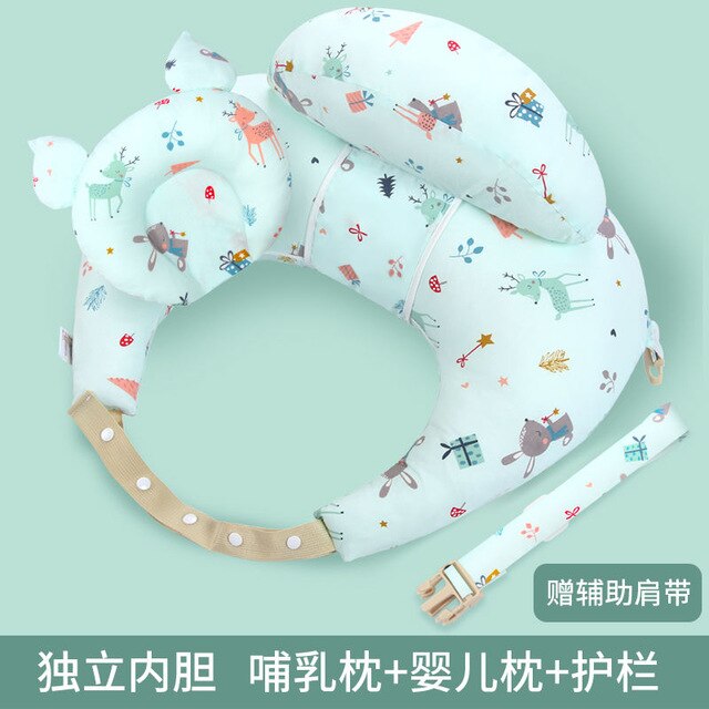 Coussin d'allaitement bébé maternité allaitement multifonction réglable coussin infantile -né alimentation couche lavable couverture: SET B1