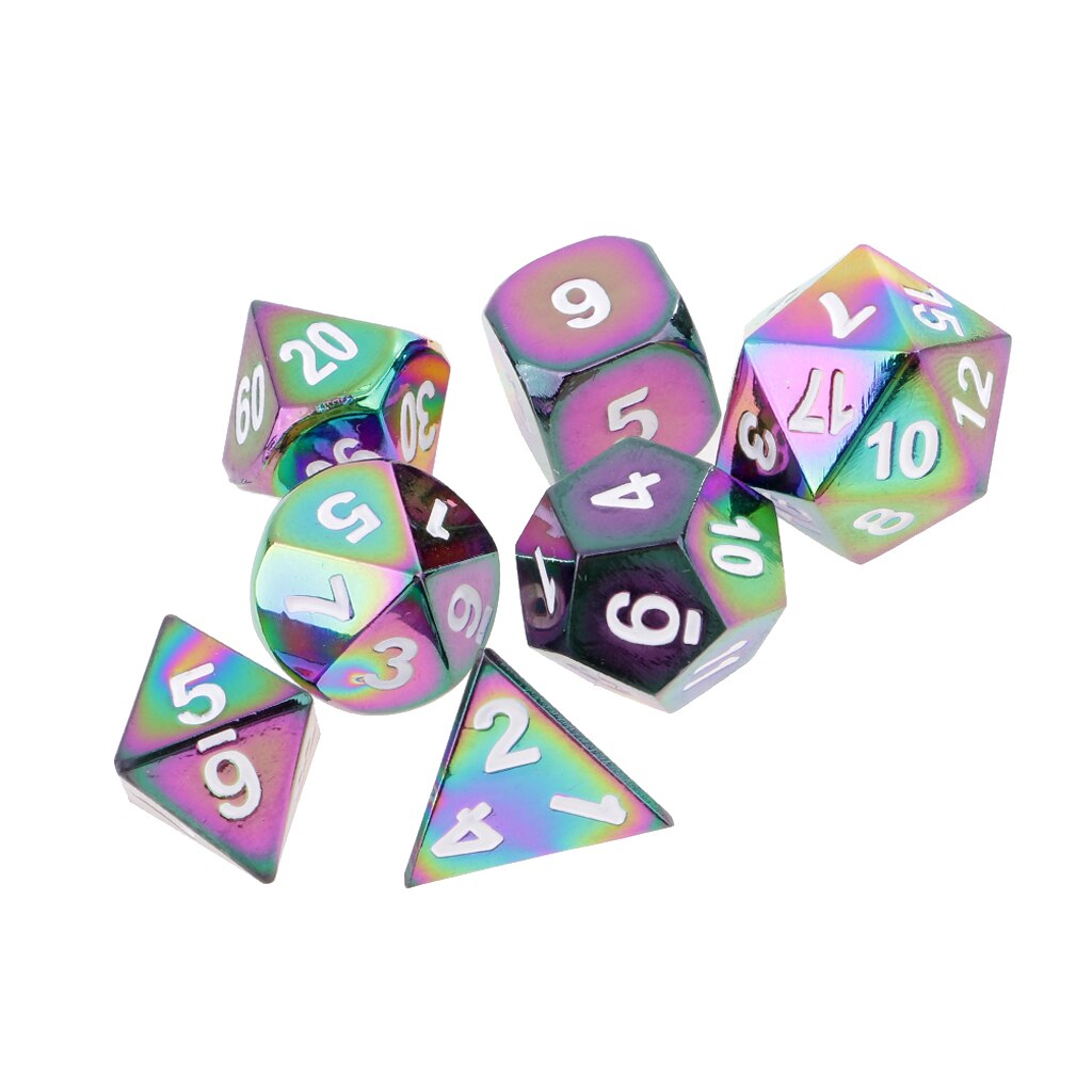 7X métal polyèdre dés pour D & D jeux de Table + dés tasse Camping randonnée jeux anniversaire fête fournitures