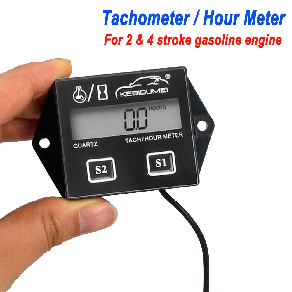 Motor Speedometer LCD Engine Tachometer Gauge Tach Hour Meter Waterproof For all 2 4 stroke Gasoline engine Motorcycle Boat SUV