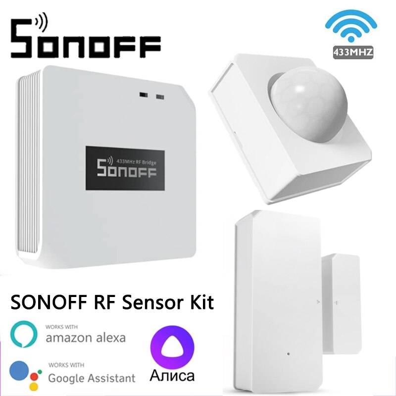 Sonoff rf bridge  r2 433 mhz  dw2 dörrars fönster pir 3 rörelsesensor sonoff rf sensor kit smart home av ewelink google home alexa alice: Rf bridger 2 pir 3
