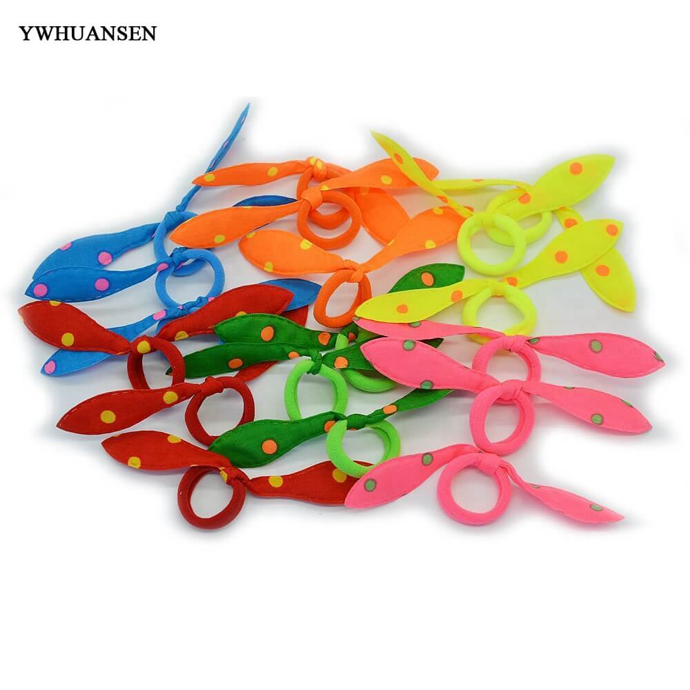 50pcs Small Rabbit Ears for baby Scrunchy Mini Elastic Hair Band children Ties Little Girls Hair Accessories Bands kids hair