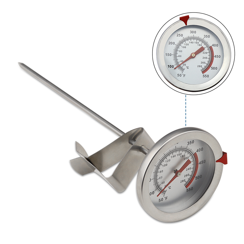 2" Stainless Steel Dial Thermometer 0-280C 0~550F Homebrewing Beer BBQ Probe Thermometer Food Meat Gauge Probe Thermometer