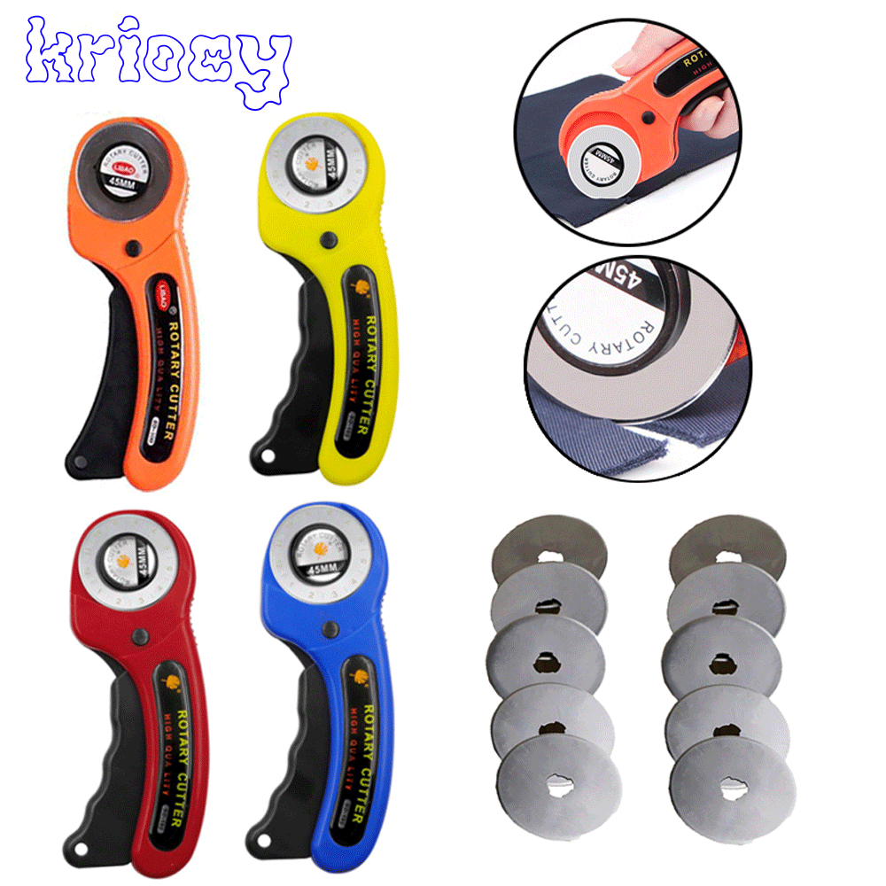 45Mm Patchwork Roller Wiel Mes Snijmes Leer Papier Stof Ambachtelijke Stoffen Roterende Snijder Diy Naaien Accessoires