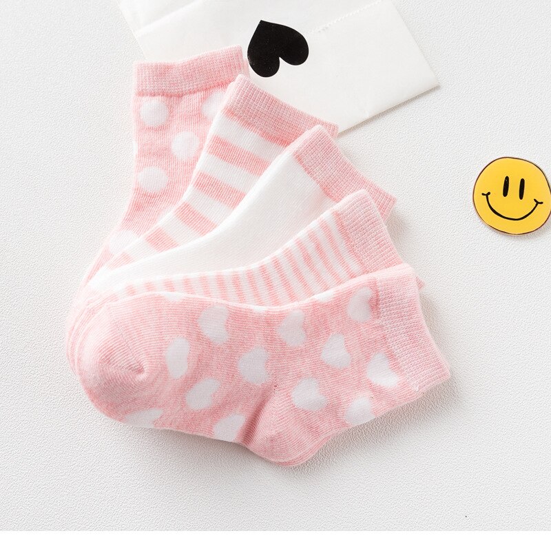5Pairs/Lot Spring Fall Winter Comfort Cotton Sample Color Solid Newborn Baby Girl Kids Breathable Socks