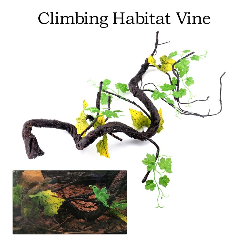 WF-2 Reptil Haustiere flexibel Klettern Lebensraum Reben für Eidechsen Frösche Schlangen Reptilien Haustier Liefert Reptilien Terrarium Dekoration: scharlachrot
