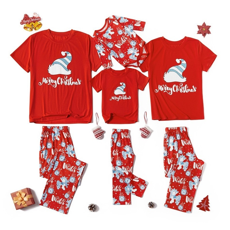 Familietøj julepyjamas familie børn voksen familie pyjamas sæt stribet nattøj nattøj kostume baby romper pyjamas