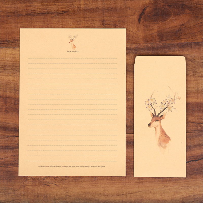 Envelop Herten Diy Retro Enveloppen Kraftpapier Kaart Leverancier Kantoor Schoolbenodigdheden Van 10 Enveloppen 10 Brief Papier Briefpapier: Half body deer