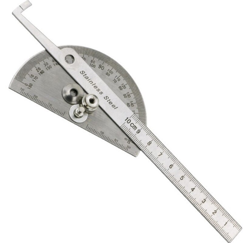 Metal lineal 10cm patchwork lige linealer til elev 180 vinkelmåler rustfrit stål tegneskabelon værktøj skole papirvarer: Default Title