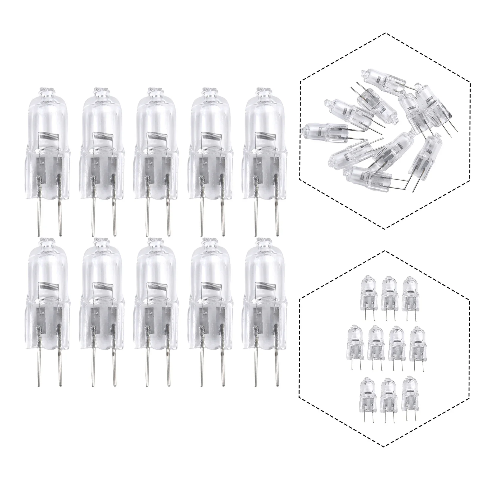 10 pièces lampe halogène 2 broches ampoule G4 12V 5W/10W/20W/30W/50W halogène Capsule lampe ampoules bureau lumière remplacements