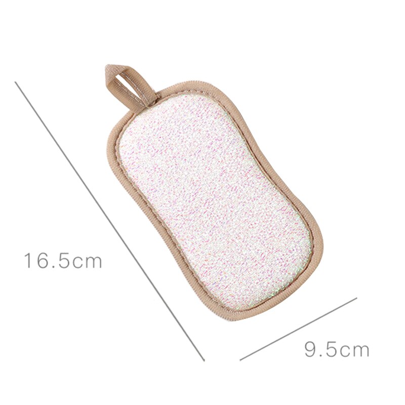 Microfiber Double-Sided Dish Scrub Sponge, 4 Pack Washing Up Cleaner Heavy Duty Scouring Pads Household Cleaning Wash Cloth Reus