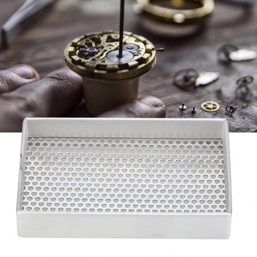 Ur dele opbevaringsbakke organiser tørreplade aluminiumsramme stål mesh rengøringsværktøj ur tørrebakke ur reparation tilbehør