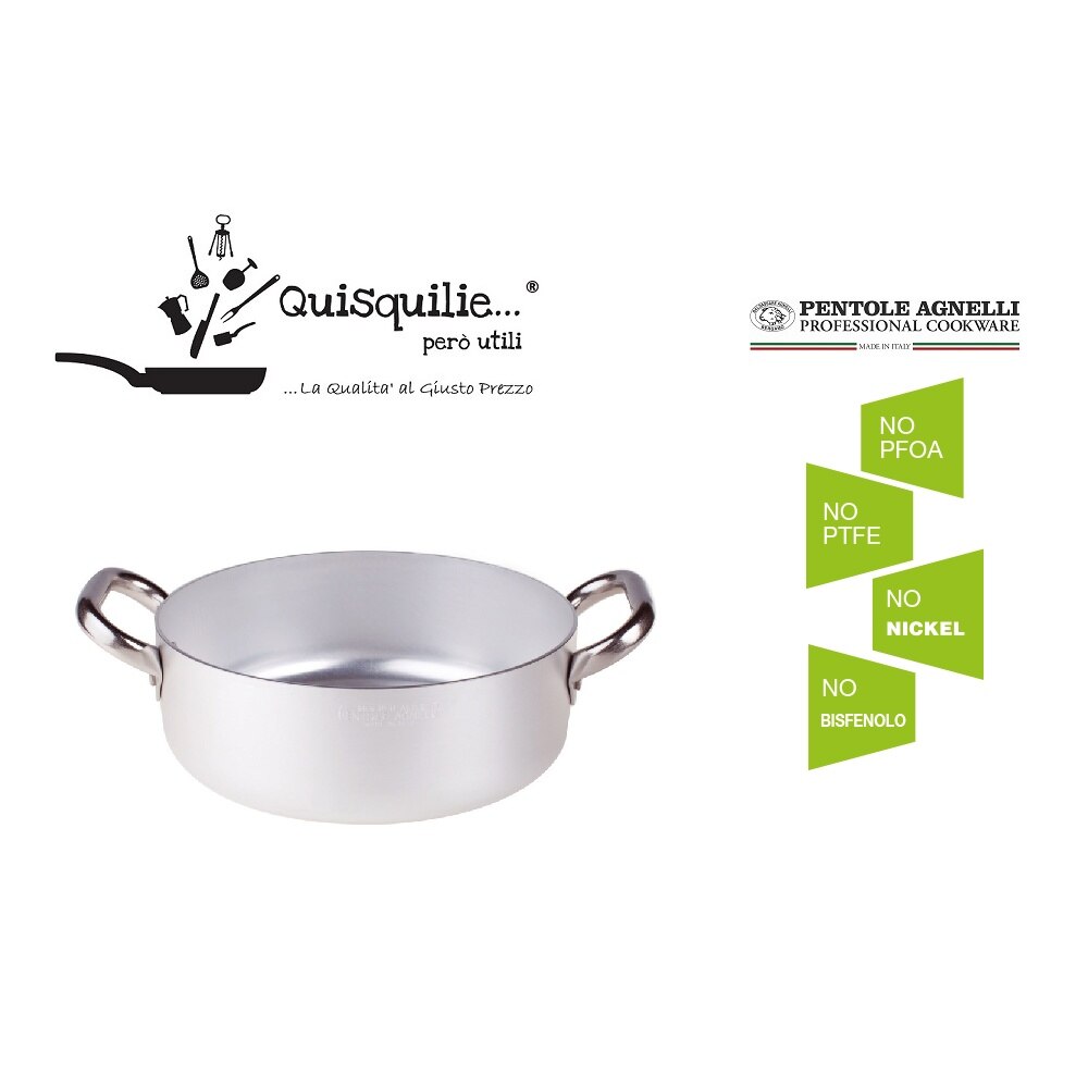 Hakal line lage braadpan met ergonomische handgrepen - 4 L, 28 cm ovenbestendige kookpot