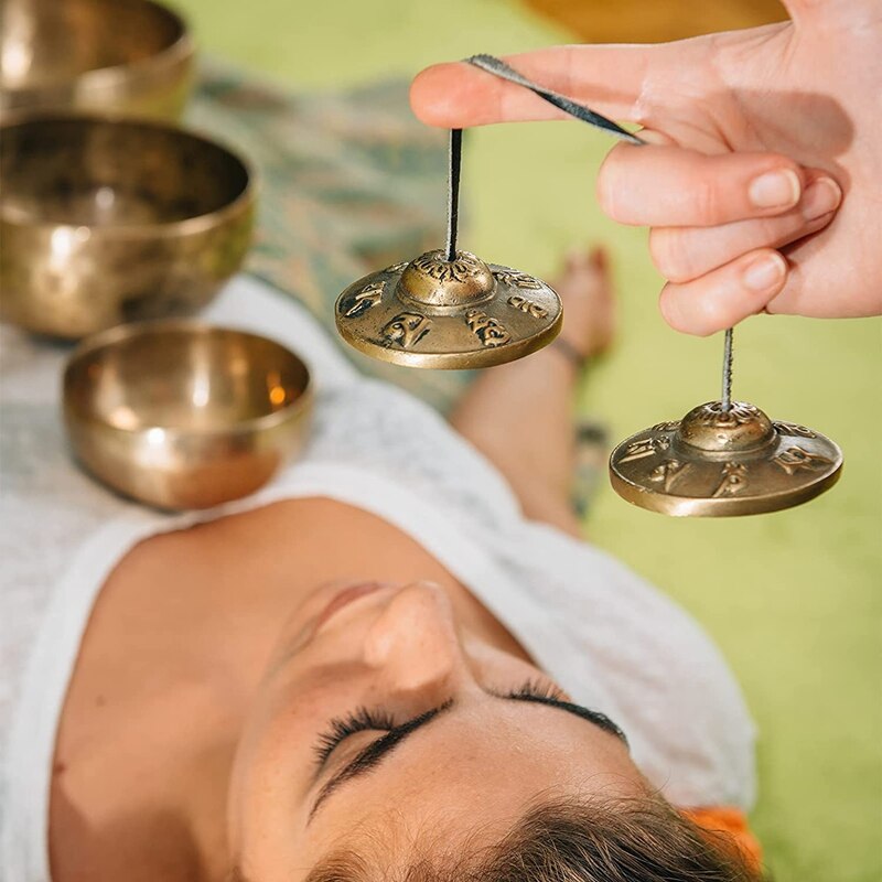 Tybetańskie talerze Tingsha medytacja dzwony 6.5 cm medytacja dzwonki, medytacja joga dzwon na instrument perkusyjny