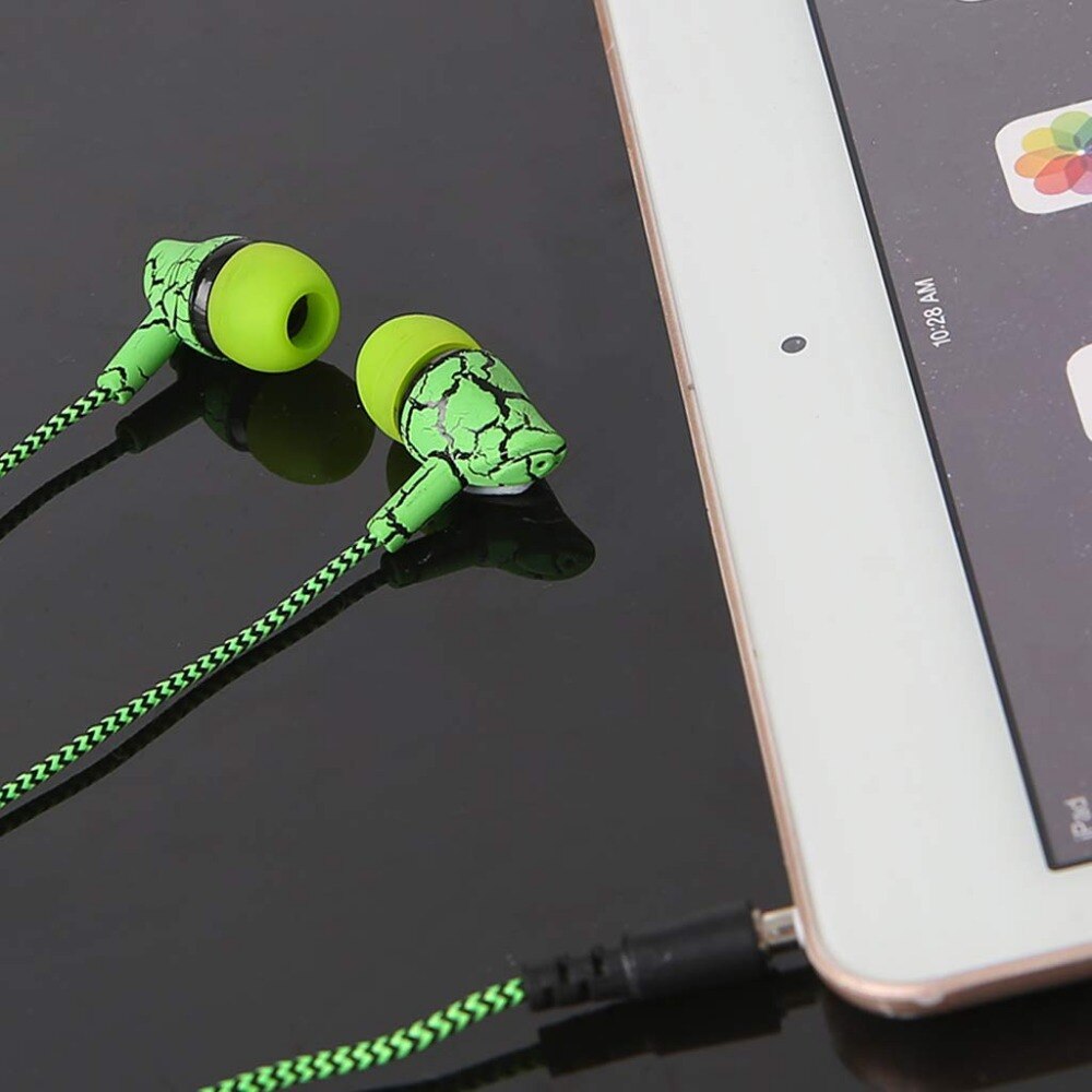 Nylon Braided Headphones 3.5mm Wired Super Bass Earphone with Mic Noise Isolating Control Universal for Android iPhone Headsets