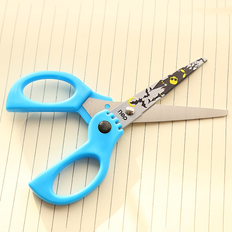 Lote de 1 Tijera con estampado de calaveras para Halloween, material escolar y material de oficina
