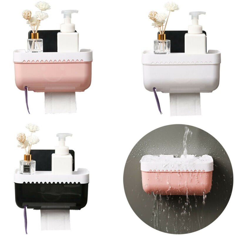 Wall Mounted Toilet Paper Roll Holder Bathroom Tissue Box Dispenser Waterproof