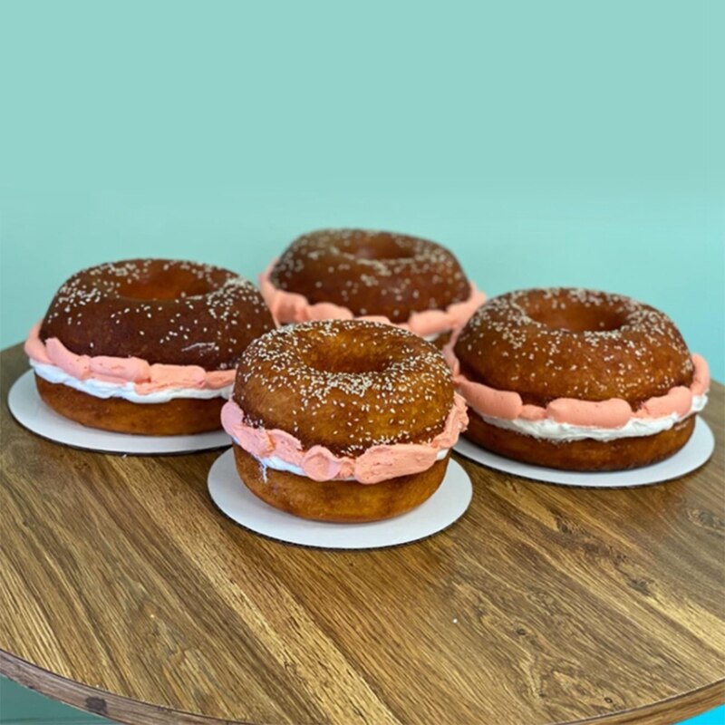 Siliconen Donut Pan Cakevorm, 9 Inch Donut Pannen Voor Bakken, non Stick Ronde Cake Pan Met Handvat (Grote, 1 Stuks)