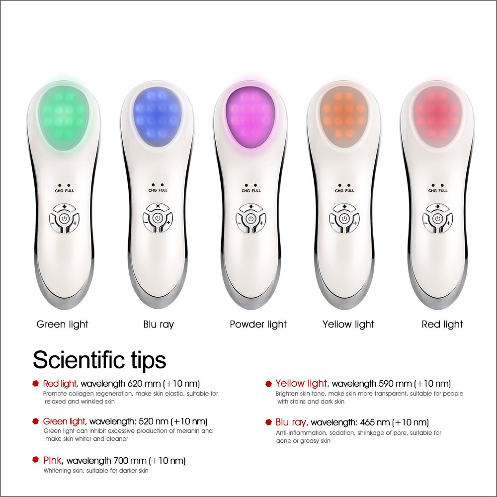 Aophia Schoonheid Instrument Led Photon Facial Huidverjonging Draai Rimpel Verwijderen Ultrasone Iontoforese Gezichtsverzorging Massager