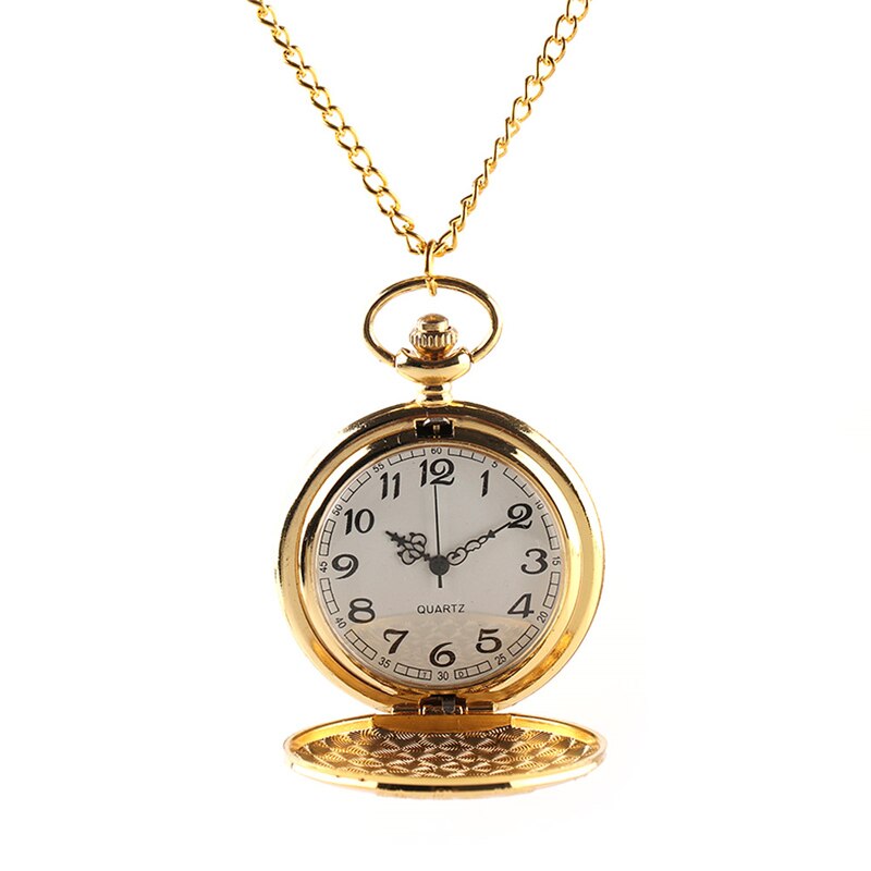 Vintage Gold Locomotief Motor Railway Trein Steampunk Zakhorloge Voor Mannen Vrouwen Charmant Hanger Ketting Klok Relogio Bolso