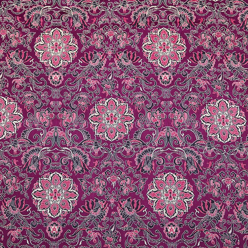 Bloem Satijn Kledij Stof Brokaat Jacquard Stoffen Brokaat Materiaal Voor Naaien Cheongsam En Kimono: 3