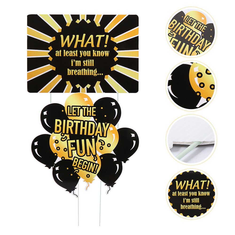2 Pcs Outdoor Signs Birthday Yard Sign Outdoor Yard Sign for Party Lawn Outdoor