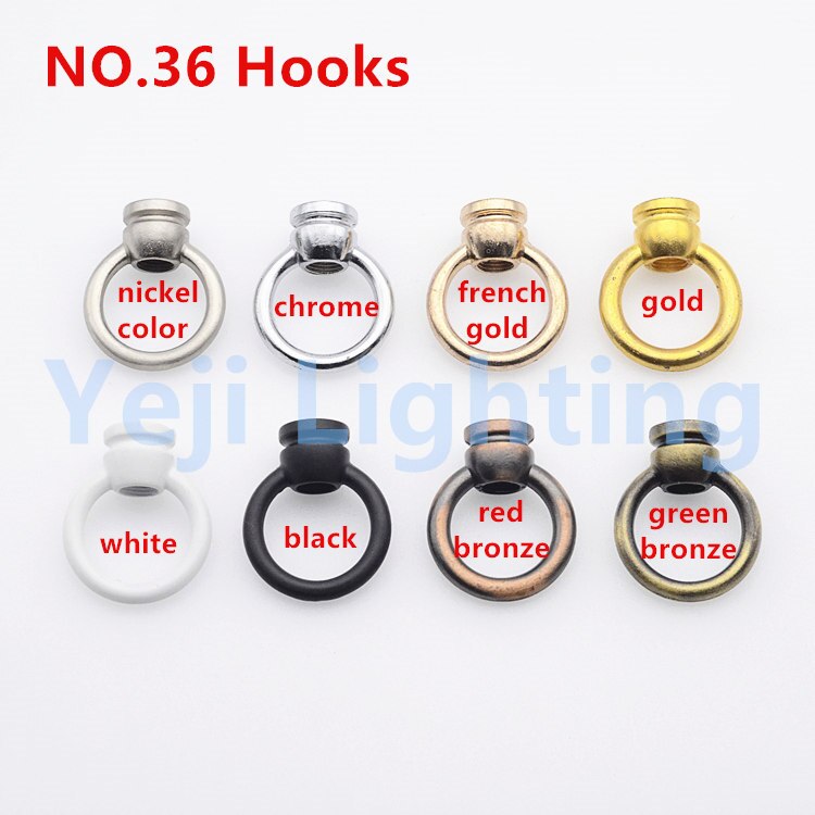 Led-lamp hanglamp, dragende haak, gesloten haak, nr. .36 ring,  m10 tanden draad, kroonluchter plafondlamp, brons, goud, accessoires