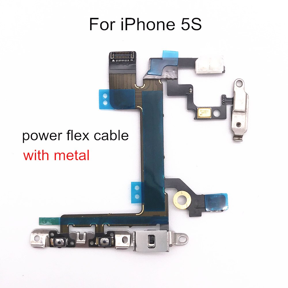 Power Flex Kabel mit Metall Für iPhone 5 5S SE 6 6S 7 8 Plus X XS MAS XR Volumen Schalter Auf Off Taste Ersatzteil Ersatz: 5S