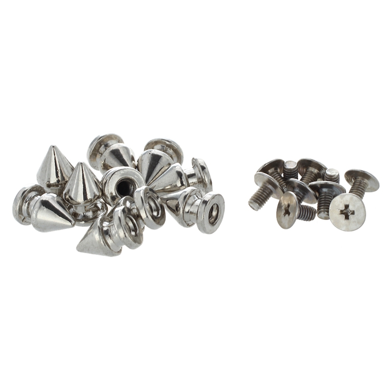 10X Kupfer Nieten Silber Spitz Nieten Punk Nieten Schraube Mit 100X Eisen Silber Konische Niet Schraube Nieten 6Mm