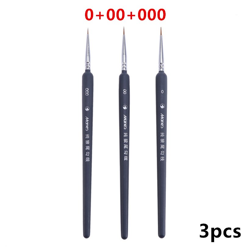 Nylon Hair Wooden Handle Watercolor Paint Brush Pen Set for Learning Diy Oil Acrylic Painting Art Paint Brushes Supplies: I