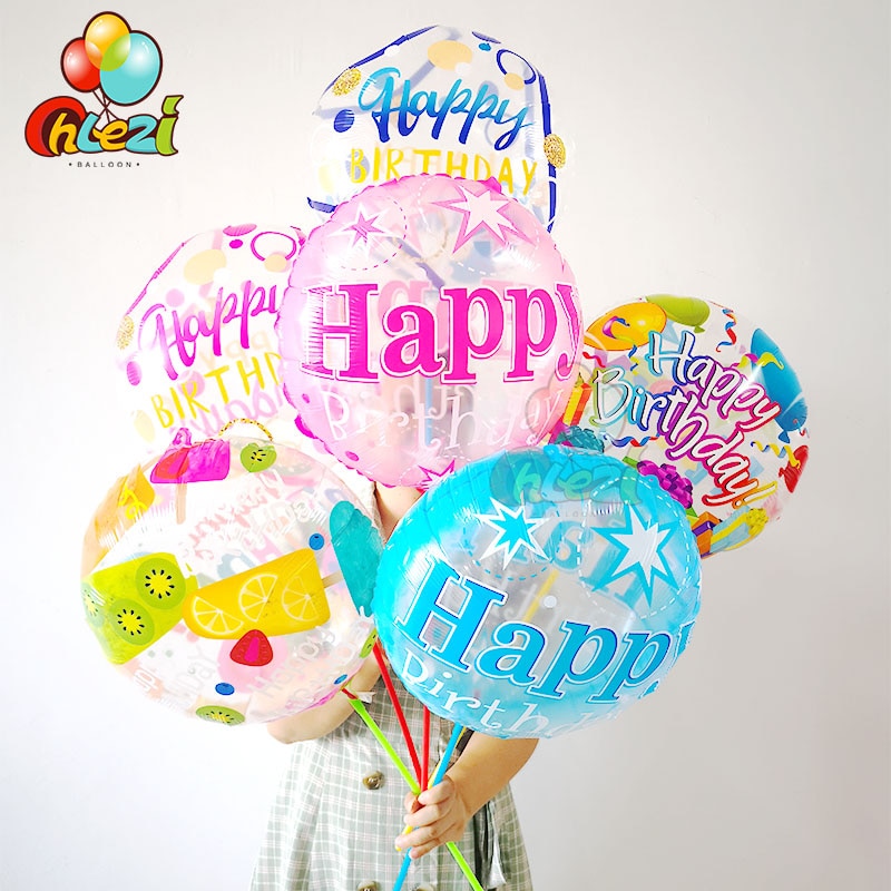 7 stk 18 tommer gennemsigtige fødselsdagsfolieballoner voksen fødselsdagsfest dekoration børn helium ballon tegneserie globos baby shower
