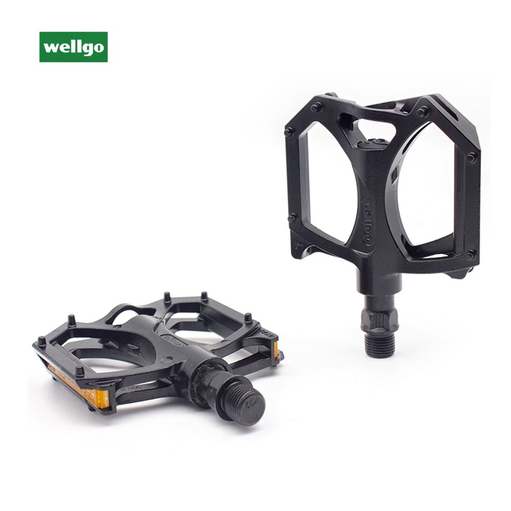 WELLGO – pédales de vtt M195 en alliage d&#39;aluminium, roulement 2DU, ultralégères, avec réflecteur