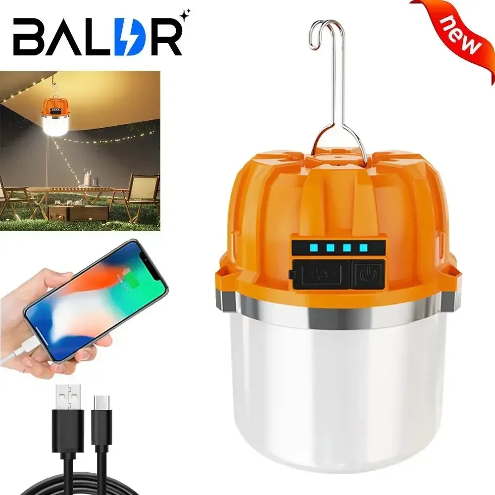 Baldr tehokkaat ladattavat usb-retkeilyvalot sisäänrakennetulla akulla ulkokäyttöön tarkoitettu retkeilygrilli teltat riippuva lyhty hätävaravirtalähde