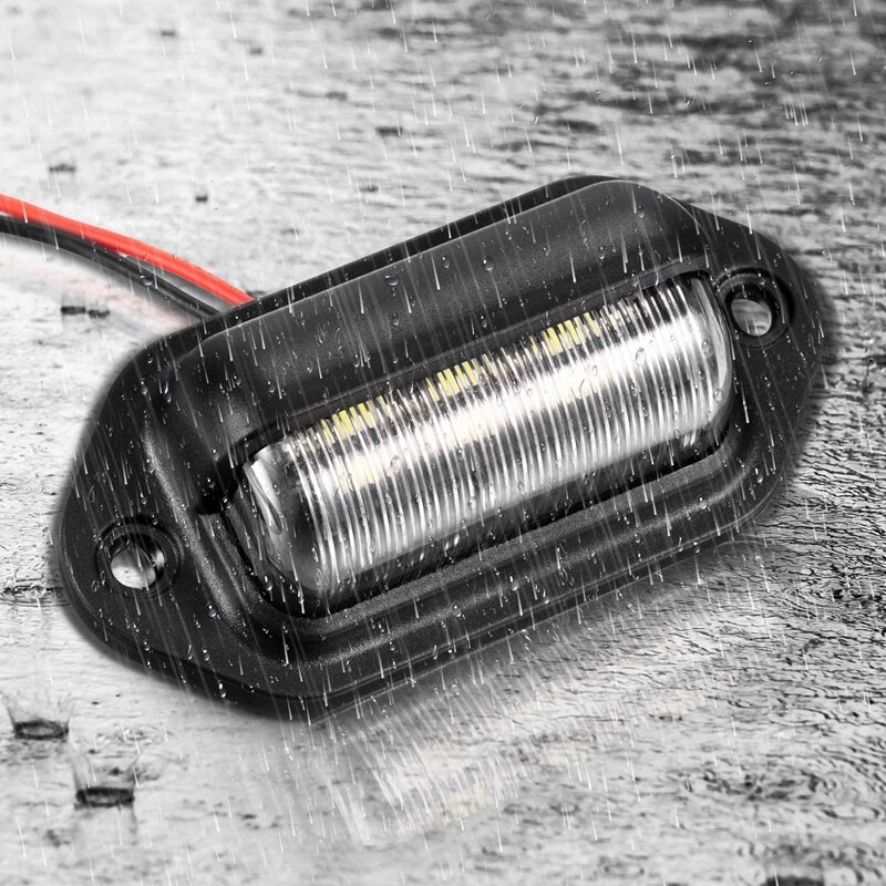 4 Uds 12V 6 SMD LED luz de matrícula Exterior lámpara de placa de matrícula impermeable luz trasera para coche camión RV remolque barco