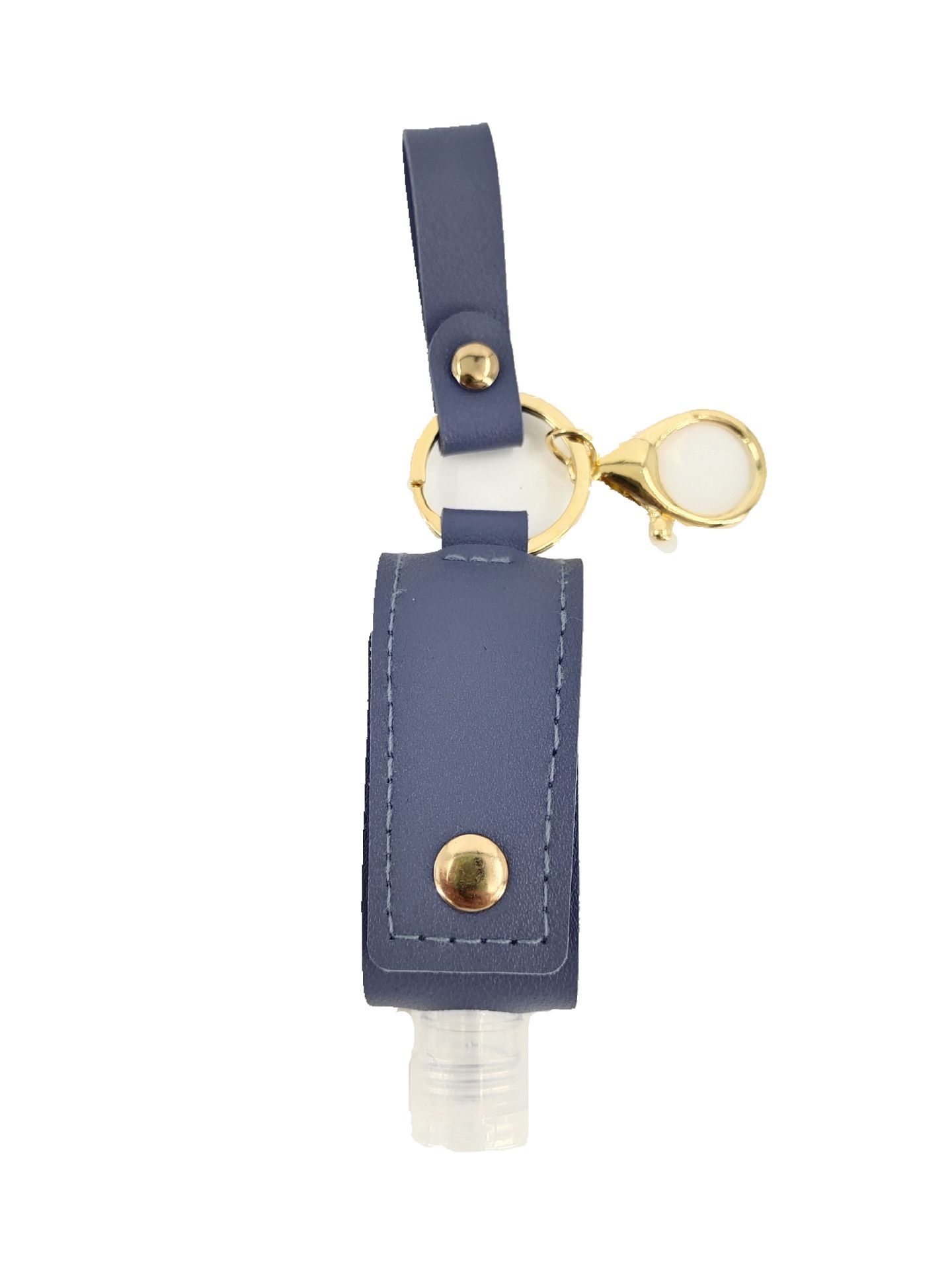 Porte-clés de Gel hydroalcoolique 30ml, étui de désinfectant pour les mains, Mini bouteilles de Gel hydroalcoolique Portable, étui en cuir, porte-clés de santé: Bleu