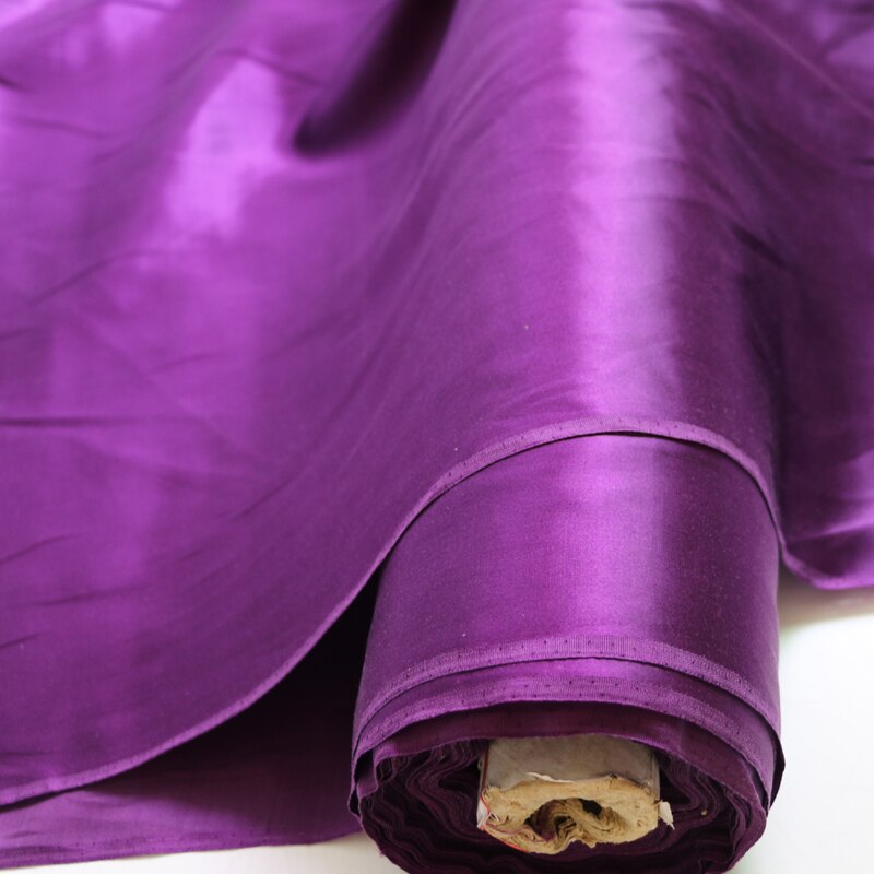 50cm*133cm Fushia silk cotton charmeuse fabric thick pajamas shirt cloth wedding dress material 16.5momme