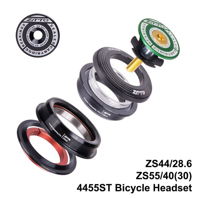 Ztto 4455ST Mtb Headset ZS44 ZS55 Tapered Straight Universal 1.5 Inch 28.6Mm Vork Nul Stack Geïntegreerde Met Cups Road fiets: 4455ST GREEN