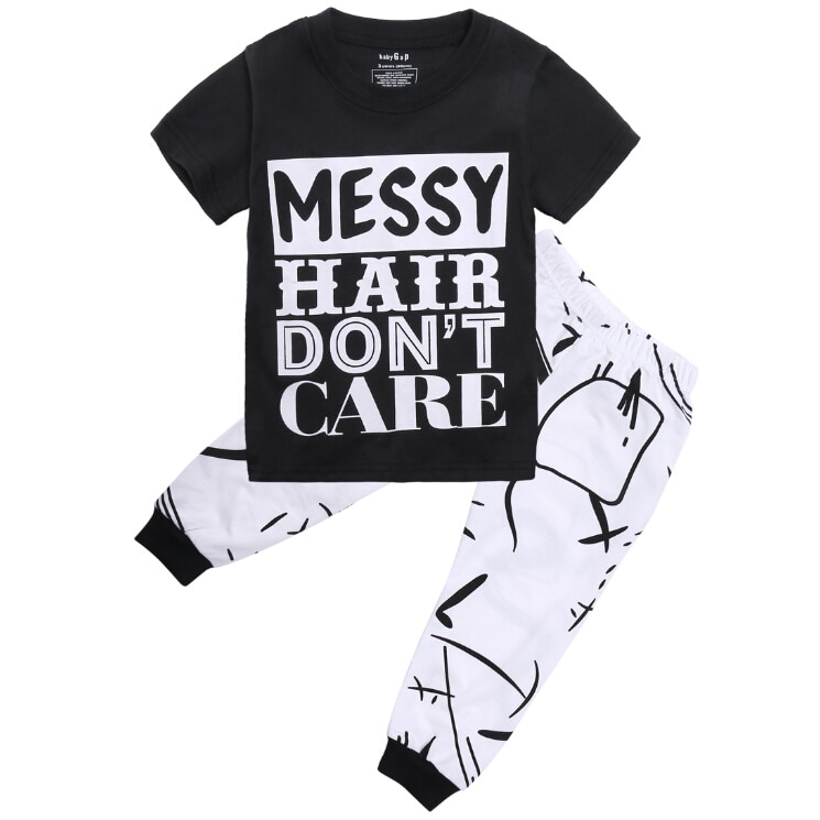 Peuter Kids Baby Outfit Casual T-shirt Tops + Broek Broek 2 STKS Set Kleding 2 3 4 5 6 7 Jaar Kleding Sets