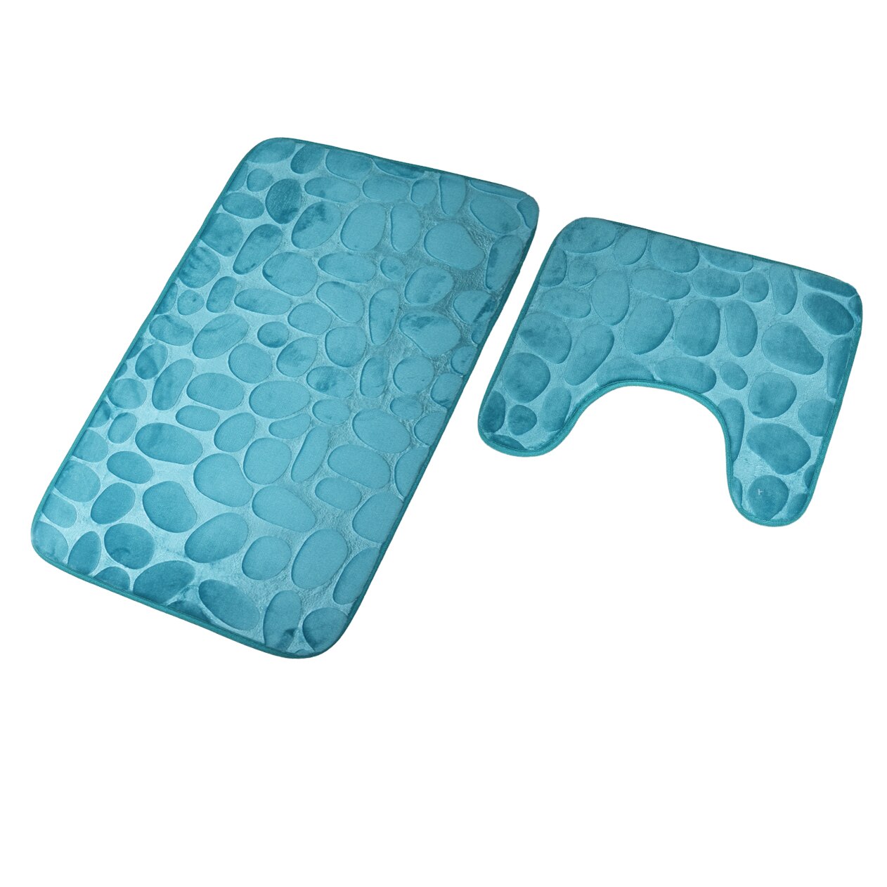 Zeegle Shell Patroon Effen Badkamer Matten Set 2 Stuks Wc Tapijten Anti-Slip Douche Tapijten Wc Deksel Cover badkamer Tapijten: 1