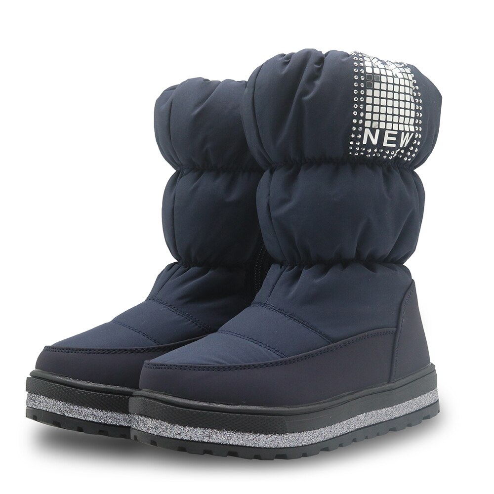 Apakowa Winter Meisje Warme Wollen Voering Snowboots Kinderen Waterdichte Antislip Pluche Laarzen Voor Peuter Meisjes Kids wandelschoenen