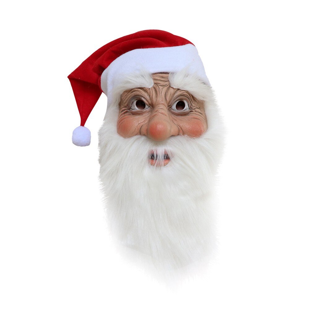 Santa Claus Mask Latex Soft Full Face Mask Christmas Cosplay Party Costume Santa Claus Plays Props Santa Mask Headgear